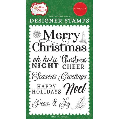 Carta Bella Dear Santa Clear Stamps - Merry Christmas Sentiment